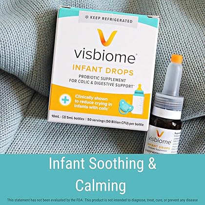 Visbiome® Infant Drops, Probiotic Supplement for Colic & Digestive Support, 10 mL, 50 Servings - Shipped Cold in Recyclable Cooler with Temperature Monitor, (2-Pack)