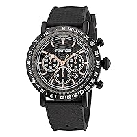 Nautica Men's Spettacolare Reissue Black Silicone Strap Watch (Model: NAPSPF202)