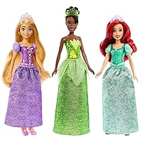 Mattel Disney Princess Fashion Doll Gift Set with 3 Dolls in Sparkling Clothing and Accessories, Inspired by Mattel Disney Movies