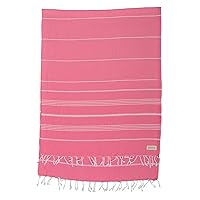 Bersuse 100% Cotton - Anatolia XL Throw Blanket Turkish Towel - 61 x 82 Inches, Pink