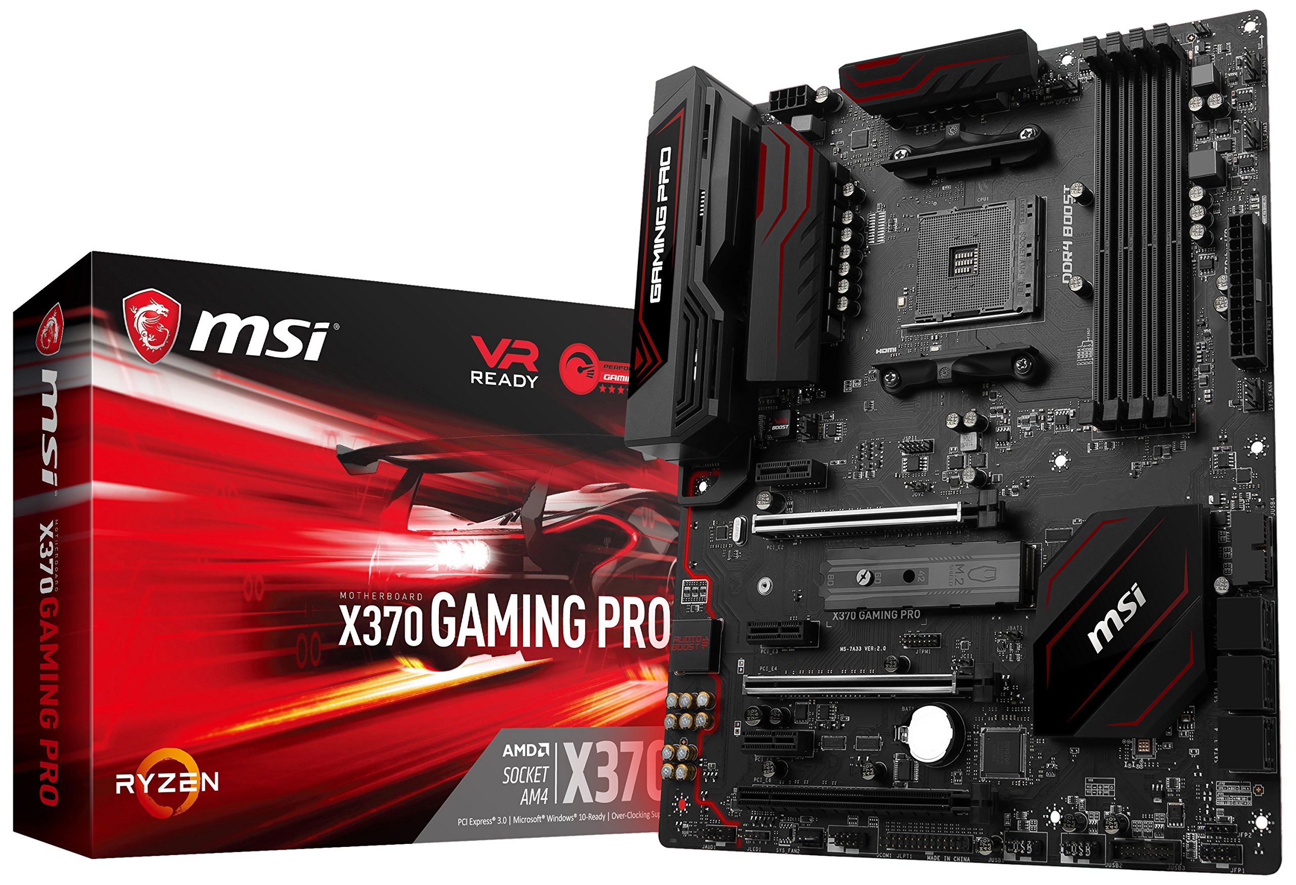 MSI Gaming AMD Ryzen X370 DDR4 VR Ready HDMI USB 3 SLI CFX ATX Motherboard (X370 GAMING PRO)