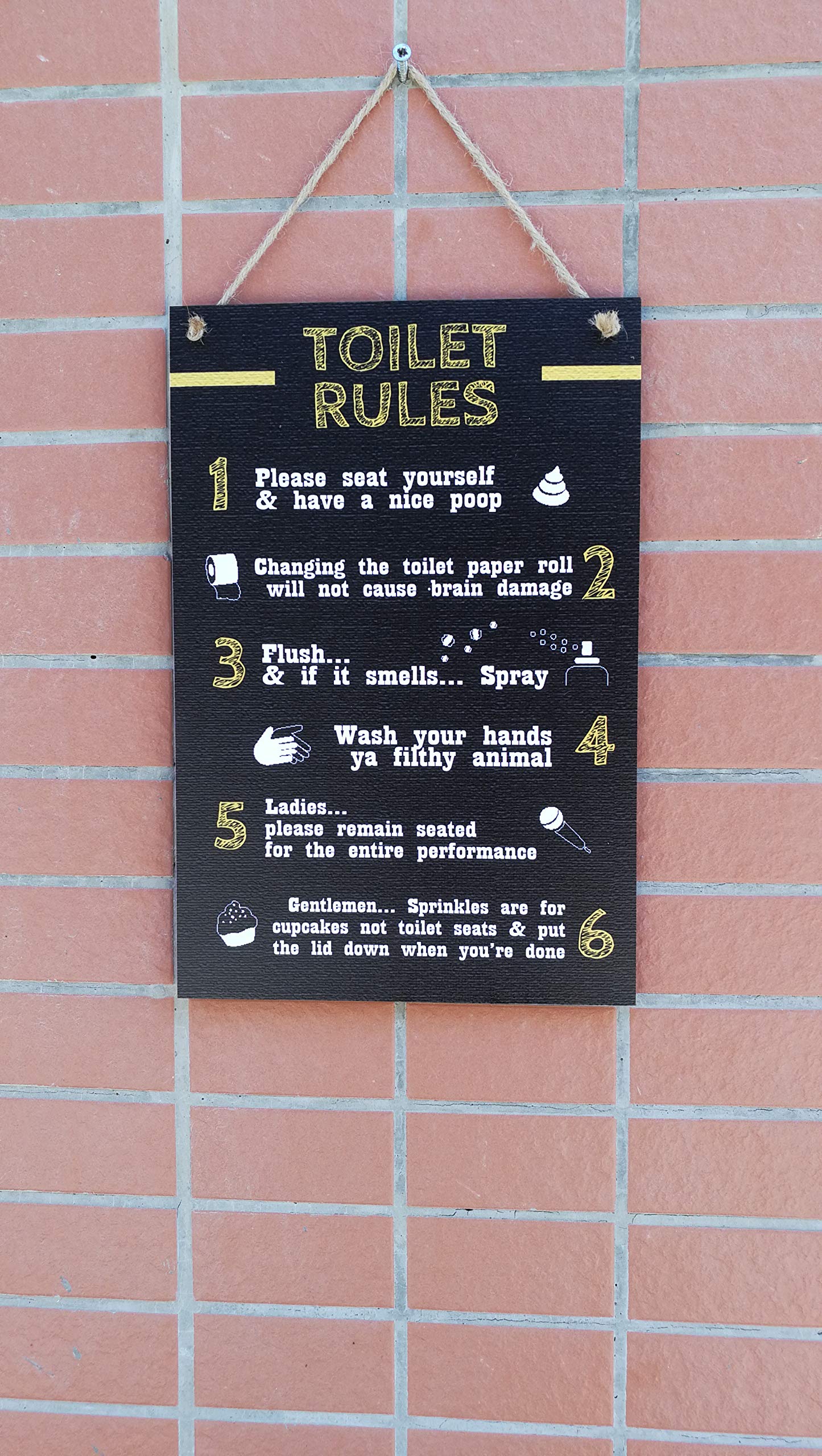 Mua CARISPIBET Toilet Rules Home signs bathroom signs house decorative  plaques funny signs for house décor bathroom decor home accessory 8''x12''  trên Amazon Anh chính hãng 2022 | Giaonhan247