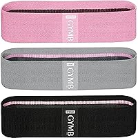 Gymb Premium Resistance Bands for Working Out - Exercise Bands to Workout Glutes, Thighs & Legs - Non Slip Cloth Booty Bands for Gym & Home Fitness, Yoga, Strength & Pilates for Men/Women - 3 Levels