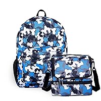 Wildkin 16 Inch Kids Backpack Bundle with 2 Compartment Lunch Bag (Big Dot Aqua)