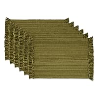 DII Variegated Tabletop Collection, Placemat Set 13x19, Olive Green, 6 Piece