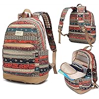 Kinmac New Bohemian Laptop Backpack with Massage Cushioned Straps Travel Outdoor Backpack for Laptop Up to 15.6 Inch