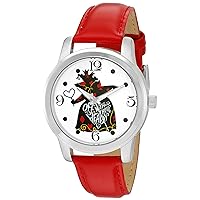 Disney Women's 'Alice in Wonderland' Quartz Metal Watch, Color:Red (Model: W002898)