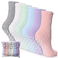 Non Slip Fuzzy Socks for Womens with Grips Anti Slip Hospital Socks Soft Plush Fluffy Cozy Sleep Winter Warm Slipper Socks