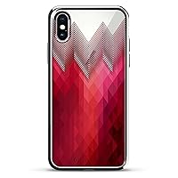 And Pink Polygon Stripes 3D Texture Printed Design High-End Case For IPhone X - Chrome / Silver