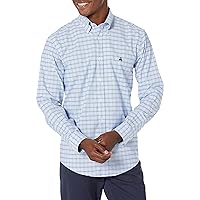 Brooks Brothers Men's Non-Iron Stretch Oxford Sport Shirt Long Sleeve Check