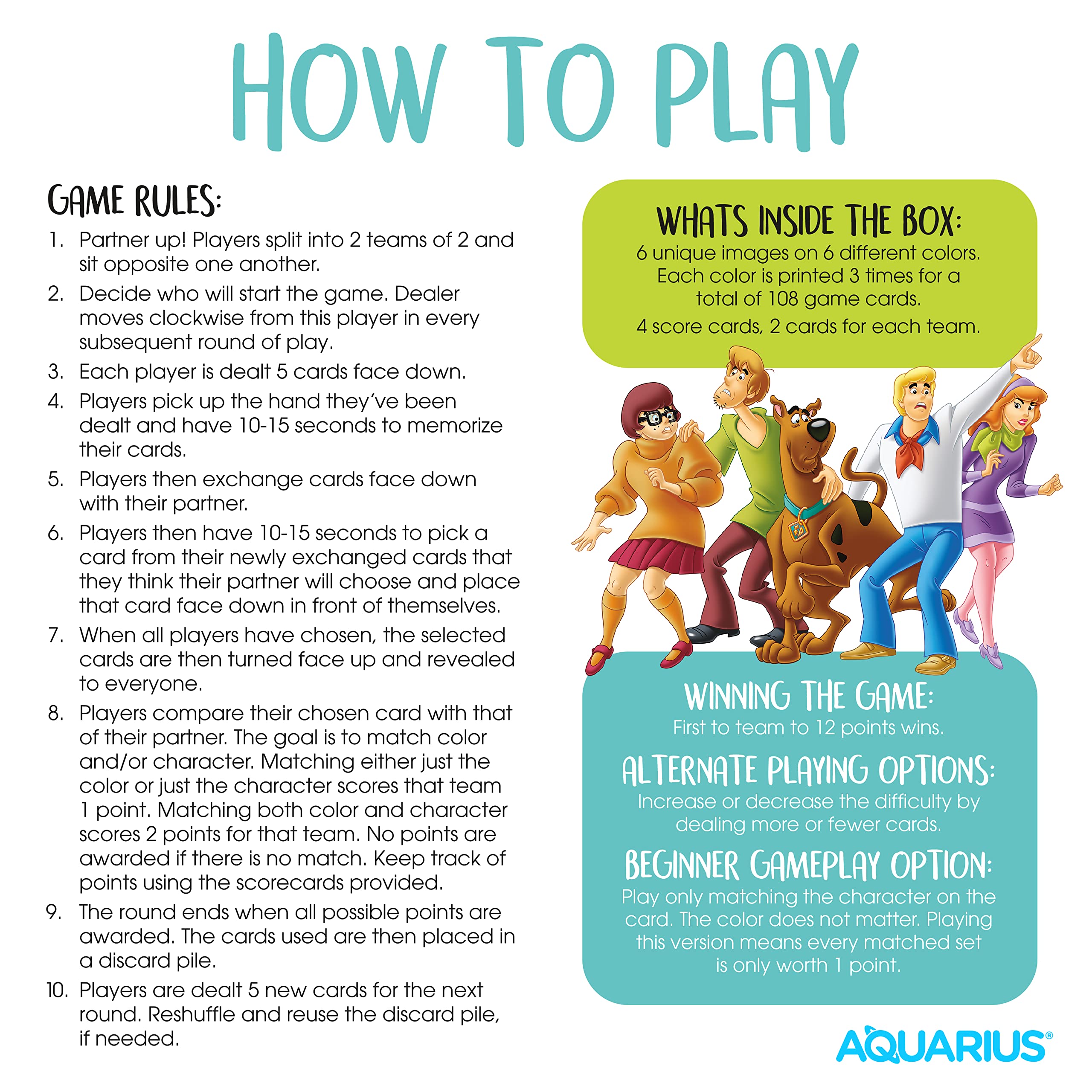 AQUARIUS - Scooby-Doo Memory Master Card Game