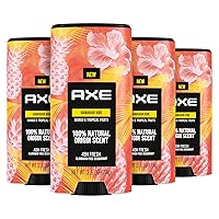 Deodorant stick for men Hawaiian Vibe, Aluminum Free deodorant with 100% Natural Origin scent And Infused With Essential Oils 2.6 oz, 4 count