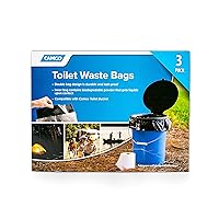 Camco Toilet Waste Bags - Durable Double Bag Design is Leak-Proof - Inner Bag Gels Any Liquid - Great for Camping, Hiking and Hunting and More - 3 Pack (41547)