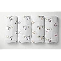 Bacati - 4 Pack Baby Swaddle Blanket Girls Swaddle Wrap Soft Breathable Cotton Muslin Swaddle Blankets Receiving Blanket for Girls, Large 45 x 45 inches (Girls - Pink/Purple/Green/Grey/Beige)