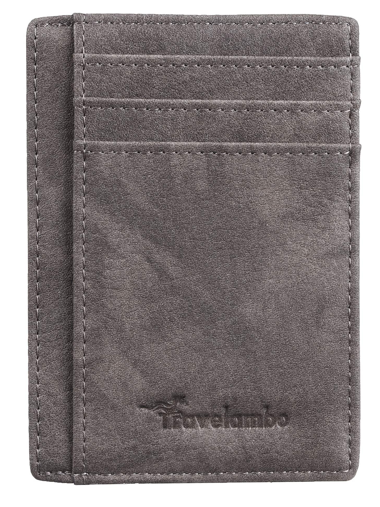 Travelambo Front Pocket Minimalist Leather Slim Wallet