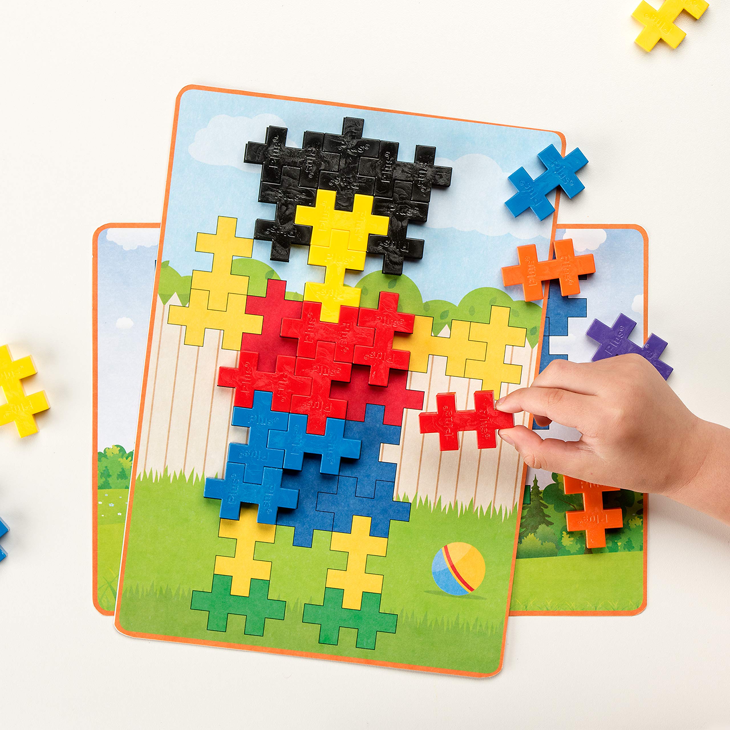 PLUS PLUS - BIG - BIG Picture Puzzles, Basic Color Mix - Construction Building Stem Toy, Interlocking Large Puzzle Blocks for Toddlers and Preschool