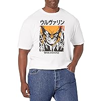 Marvel Big & Tall Classic Wolverine Kanji Block Men's Tops Short Sleeve Tee Shirt