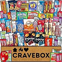 CRAVEBOX Snack Box (55 Count) Spring Finals Variety Pack Care Package Gift Basket Adult Kid Guy Girl Women Men Birthday College Student Office School