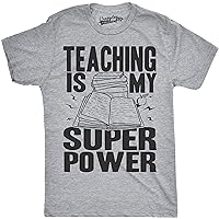 Mens Teaching is My Superpower Funny Teacher Superhero Nerd T Shirt
