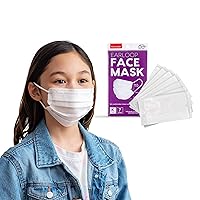 IRIS USA Individually Wrapped Kids' 49 Piece Earloop Face Mask, Premium 3Ply Masks, Breathable, Comfortable, Soft Stretchable Earloops, Soft on Skin, 3 Layer Construction for High Protection, White