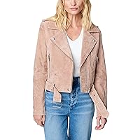 [BLANKNYC] womens Luxury Clothing Cropped Suede Leather Motorcycle Jackets, Comfortable & Stylish Coats