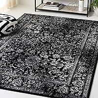 SAFAVIEH Adirondack Collection Area Rug - 6' x 9', Black & Ivory, Oriental Distressed Design, Non-Shedding & Easy Care, Ideal for High Traffic Areas in Living Room, Bedroom (ADR109Z)