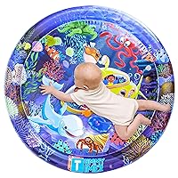 TT TUMMYTIMEZ Multi Stage Tummy Time Water Mat, Premium XL Inflatable Activity Center Promoting Baby Motor and Sensory Development, Grow Play Stimulation Gift for Infants Toddlers Boys Girls