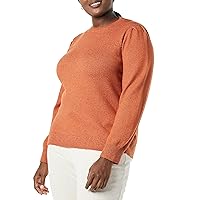 Amazon Essentials Women's Soft Touch Pleated Shoulder Crewneck Sweater