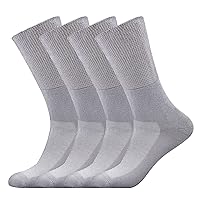 Busy Socks Non-Binding Top Diabetic Socks for Men Women, Thin Soft Crew Mid Calf Socks with Seamless Toe