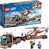 EGO City Heavy Cargo Transport 60183 Toy Truck Building Kit with Trailer, Toy Helicopter and Construction Minifigures for Creative Play (310 Pieces)
