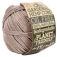 Hemptique 100% Natural Hemp Gardening Cord - Crafters and Gardeners Number 1 Choice - Made with Love - Great for Macramé, Fastening Your Garden, Household Plants - Natural 2.5 mm