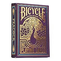 Bicycle Peacock Playing Cards - Purple - Cold Foil Premium Playing Card Deck for Card Games and Magic Tricks - Dazzling Design, Smooth Finish