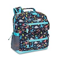 Bentgo® Kids Backpack - Lightweight 14” Backpack in Fun Prints for School, Travel, & Daycare, Ideal for Ages 4+, Roomy Interior, Durable & Water-Resistant Fabric, & Loop for Lunch Bag (Dinosaur)
