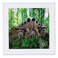 3dRose qs_4098_2 Dinosaurs Quilt Square, 6 by 6-Inch