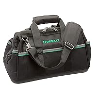 Amazon Brand - Denali Wide Mouth Tool Bag with Water Proof Molded Base, 16.5 x 10.2 x 8.7 inches L x W x H, Black