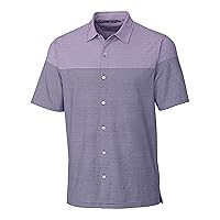 Cutter & Buck Men's Pioneer Engineered Stripe Short Sleeve Button Front Shirt