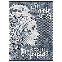 Gallery Prints Paris France 2024 Commemorative Olympic Art Print | Poster Vintage Wall Decor (PolyPro Paper, 12 x 16 inches)