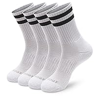 Women's and Men's 4-8 Pack Athletic Cushioned Crew Socks