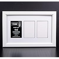 [10x16wh-w] 3 Opening Glass Face White Picture Frame Holds 4x6 Media with White Collage Mat