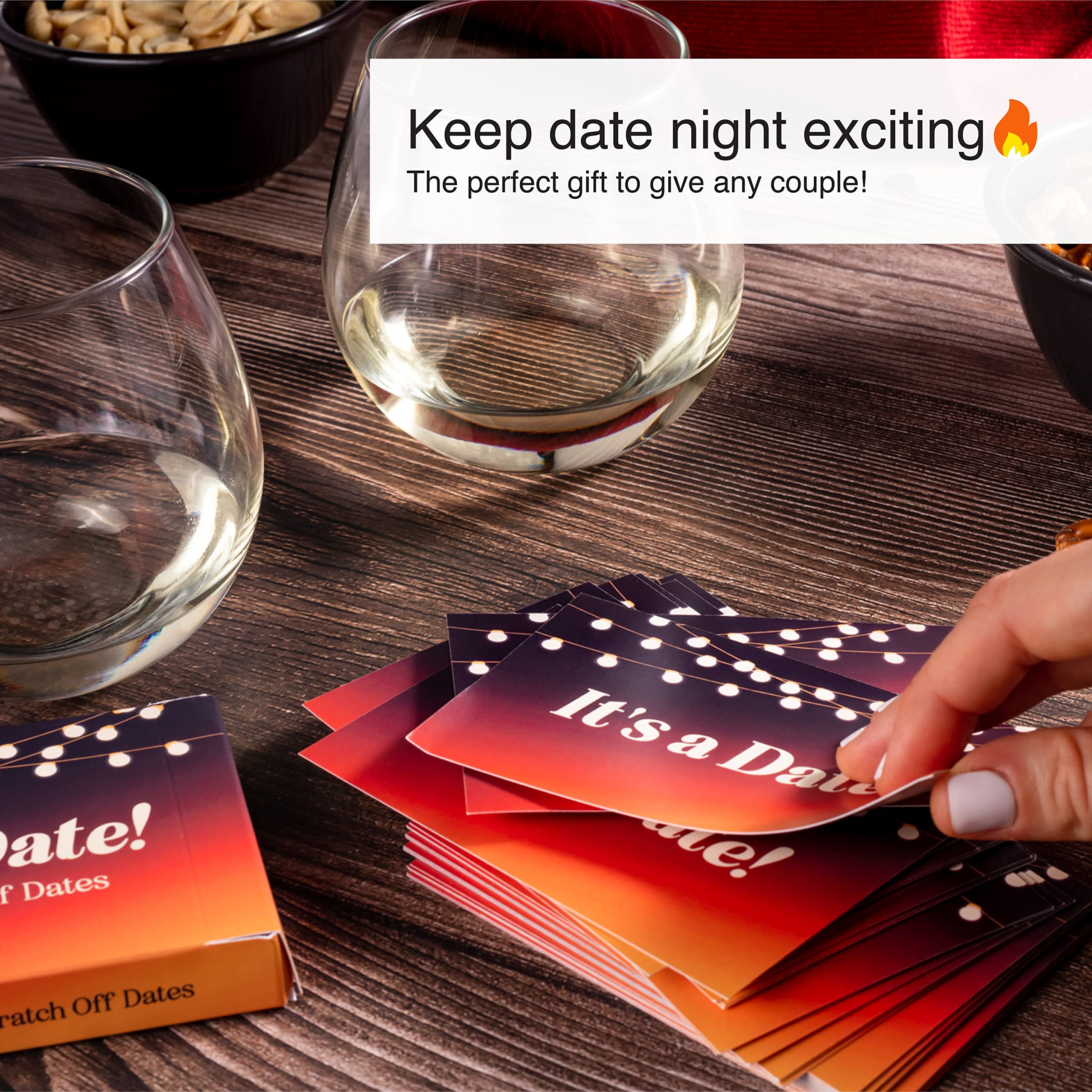 It's a Date!™ - 40 Fun and Romantic Scratch Off Date Night Ideas for Him, Her, Girlfriend, Boyfriend, Wife, Husband for Date Night, Weddings, Anniversaries, and Birthdays! (3.5” x 4.5”)