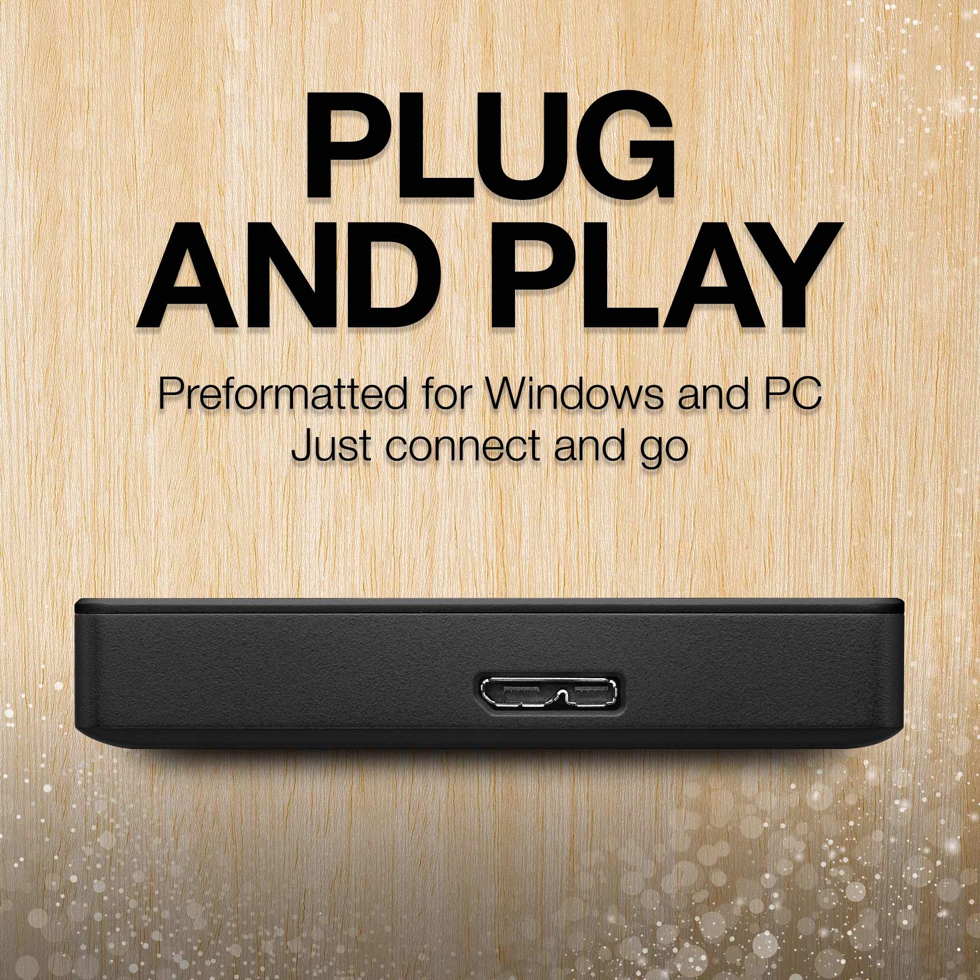Seagate Portable 1TB External Hard Drive HDD – USB 3.0 for PC, Mac, PlayStation, & Xbox, 1-Year Rescue Service (STGX1000400) , Black