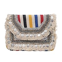 Ethnic Embroidery Work Women Messenger Purse Sling Bag Attractive Women Clutch Gorgeous Cotton Shoulder Wristlet