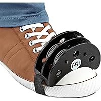 Meinl Percussion Foot Tambourine with Stainless Steel Jingles-NOT Made in China-Accompaniment for Cajon Gigs, 2-Year Warranty, Black (FJS2S-BK)