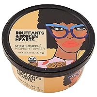 Scented Whipped Shea Butter for Skin | Moisturizing African Raw Shea Butter, Almond Oil and Coconut (Midnight Amber Souffle, 8oz)