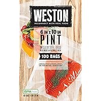 Weston Vacuum Sealer Bags, 2 Ply 3mm Thick, for NutriFresh, FoodSaver & Other Heat-Seal Systems, for Meal Prep and Sous Vide, BPA Free, 6