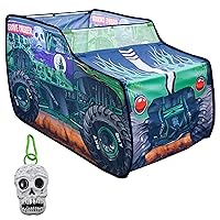 Monster Jam Grave Digger Pop Up Tent – Monster Truck Playhouse for Kids | Removable Skull Key Fob with Vehicle Sounds | Car Toys for Toddlers – Sunny Days Entertainment