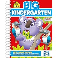 School Zone - Big Kindergarten Workbook - 320 Spiral Pages, Ages 5 to 6, Early Reading and Writing, Numbers 0-20, Basic Math, Matching, Story Order, and More (Big Spiral Bound Workbooks)