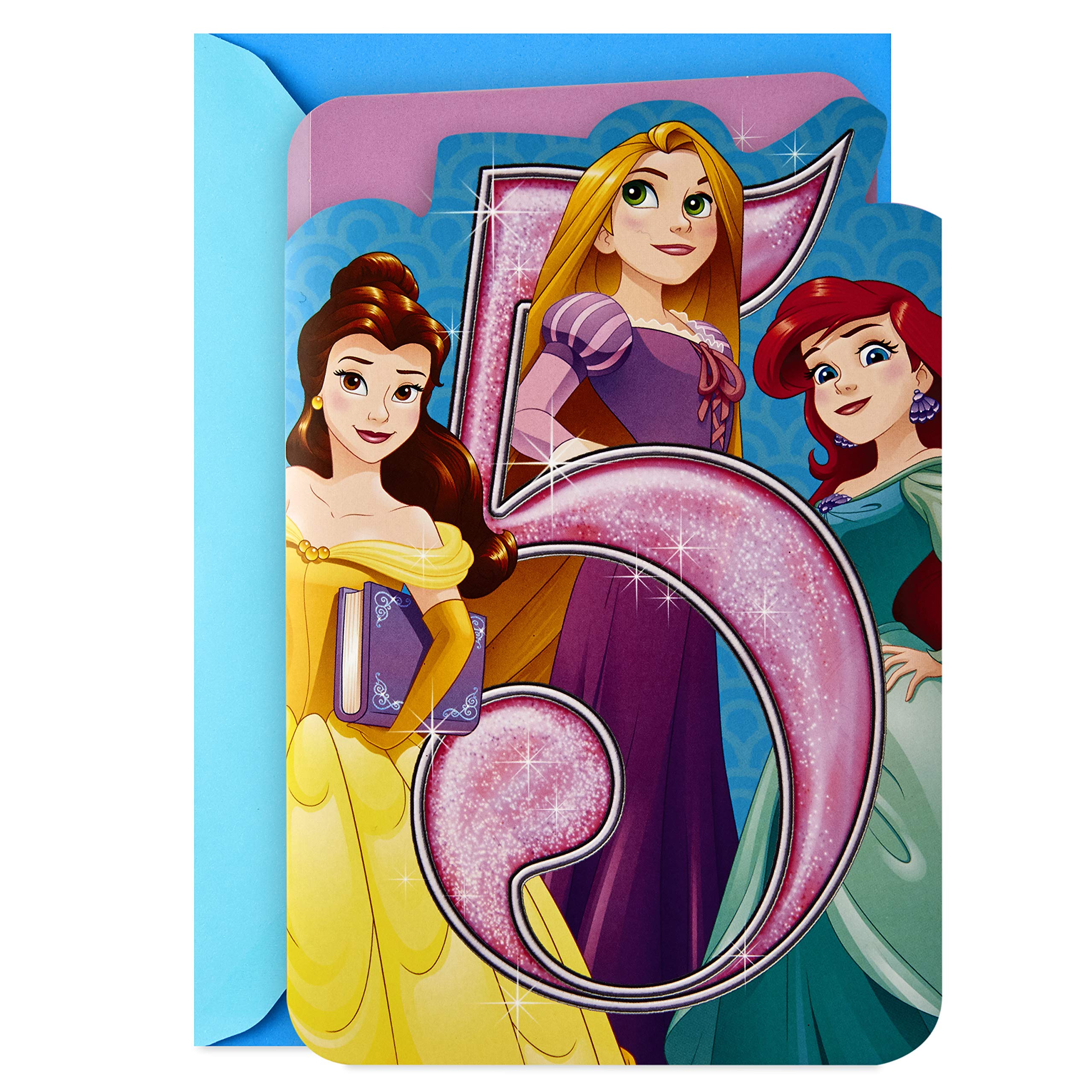 Hallmark 5th Birthday Card with Sound for Girl (Disney Princesses)