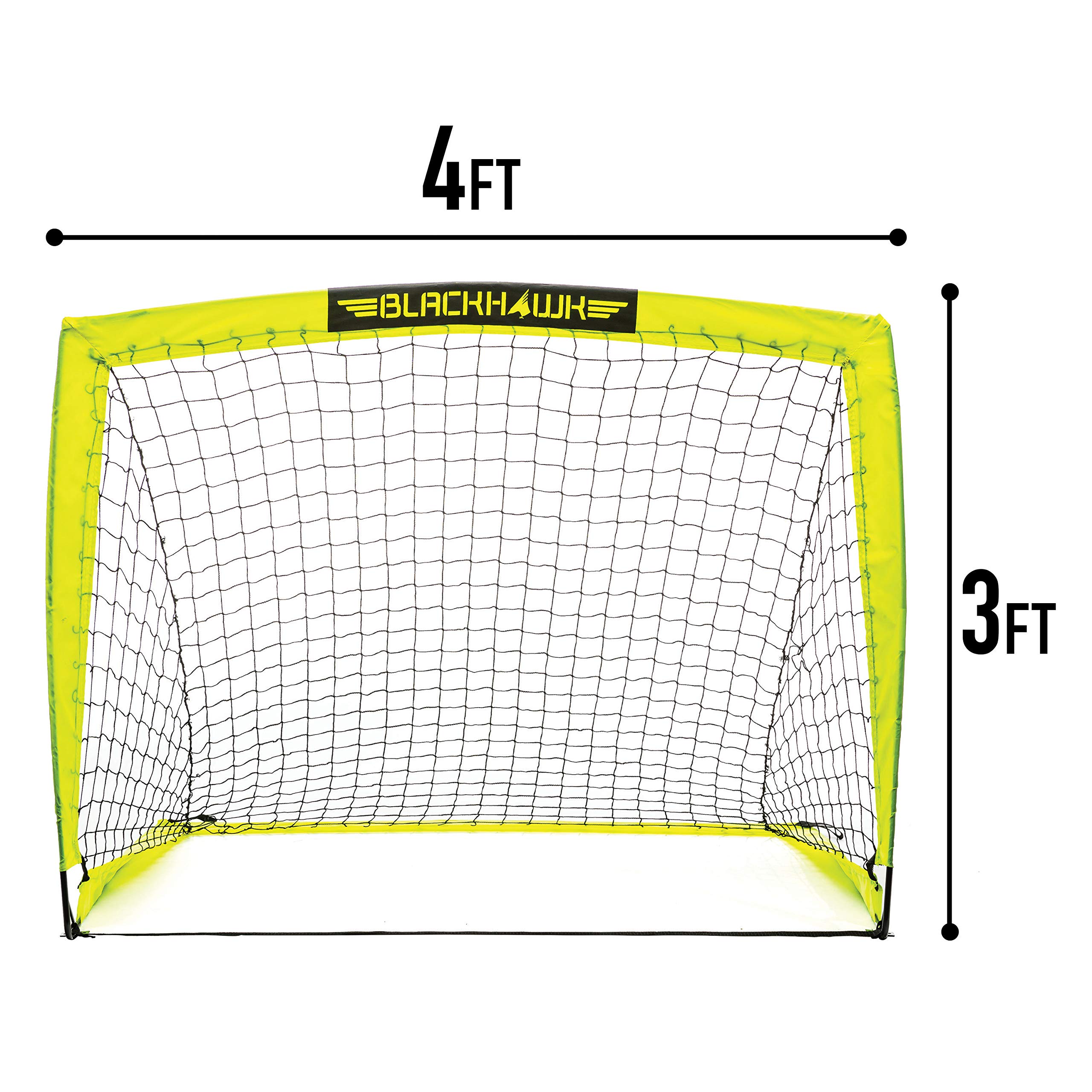 Franklin Sports Blackhawk Backyard Soccer Goal - Portable Pop Up Soccer Nets - Youth + Adult Folding Indoor + Outdoor Goals - Multiple Sizes + Colors - Perfect for Games + Practice