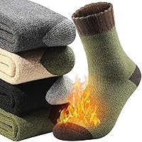 Yeblues 4 Pairs Merino Wool Socks for Men, Thick Warm Winter Wool Socks, Super Soft Thermal Socks for Men Hiking Cozy Socks